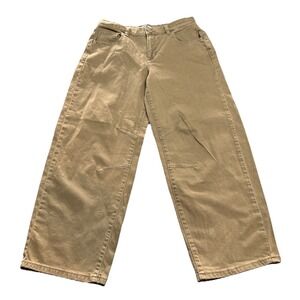 Girls' Mid-Rise Barrel Leg Jeans - Art Class Brown 12 Adjustable Waist